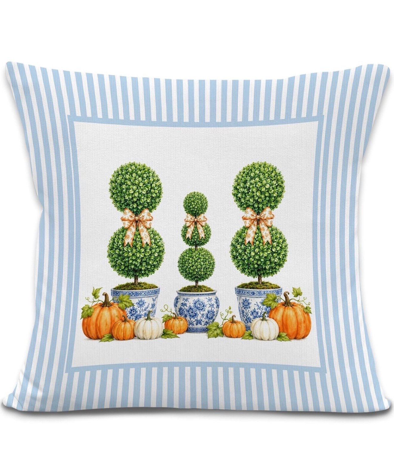 Blue Chinoiserie Pumpkin Pillow Covers 🍂🩵

These blue chinoiserie pumpkin pillow covers are giving classic grandmillennial style with the sweetest fall twist! 🎃 The blue-and-white ginger jar topiaries paired with pumpkins make them the perfect way to transition your home from late summer into autumn without using traditional fall colors. They instantly add a polished, designer-inspired look to sofas, accent chairs, or a cozy reading nook.

The soft blue stripe border makes these pillow covers easy to mix with existing blue-and-white décor, ginger jars, woven textures, and neutral throws. Such an affordable way to refresh your space for the season! 🍁✨

Blue chinoiserie décor, grandmillennial home, fall home décor, pumpkin pillow covers, blue and white decorating, ginger jar style, autumn living room, preppy home décor, classic fall decorating, traditional home accents, designer-inspired pillows, cozy seasonal home, elegant fall decorating.

#LTKSeasonal #LTKHome #LTKmomlife