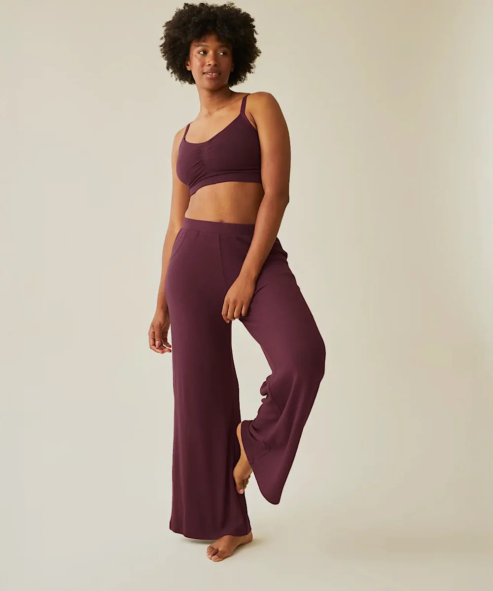 Cozyknit Wide Leg Lounge Pant (Deep Burgundy) | Bump City Nashville