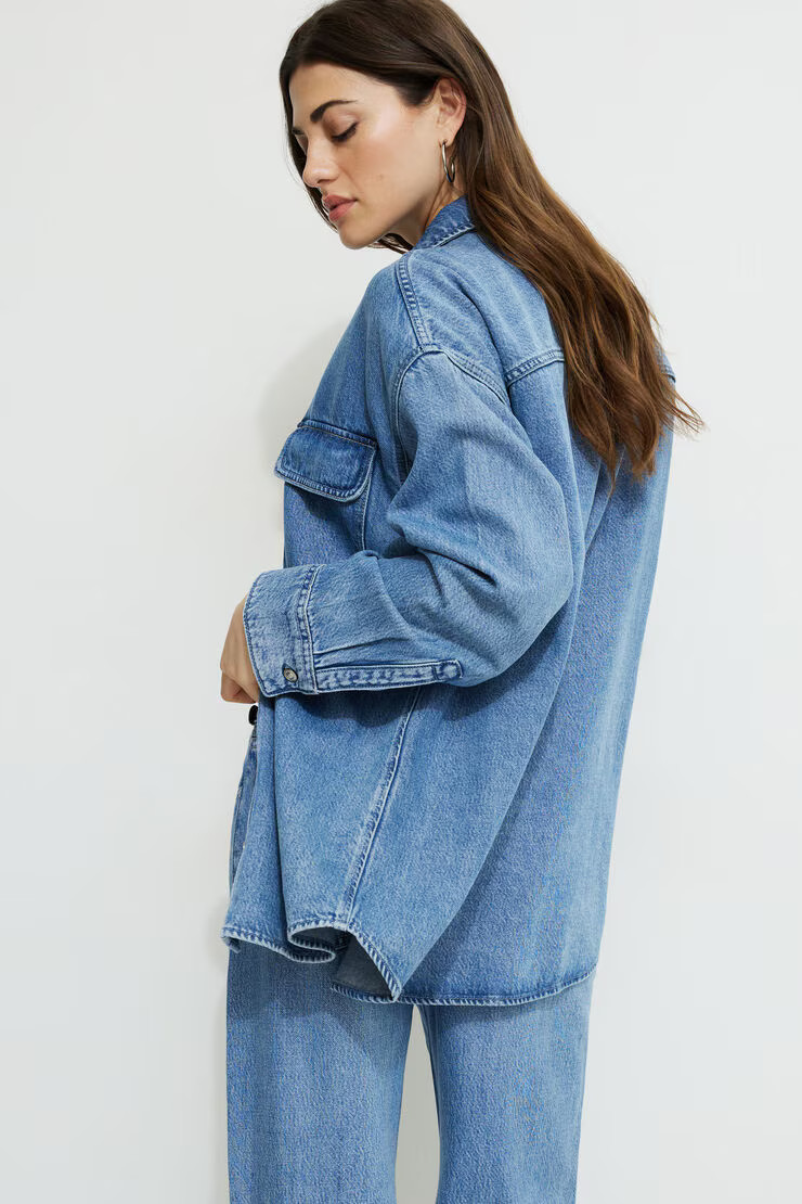 Oversized Tencel™ Denim Shirt | Dynamite Clothing