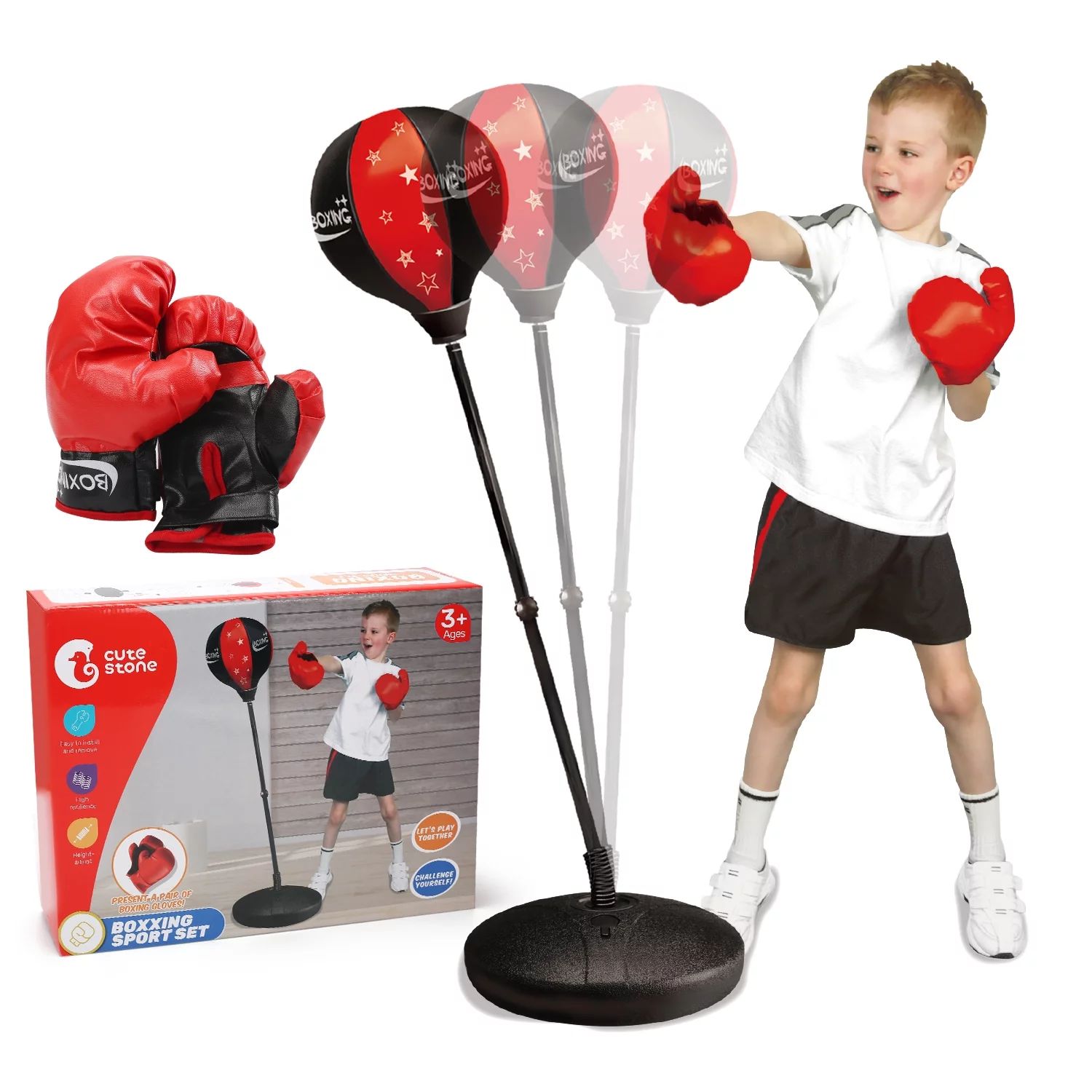 Punching Bag with Boxing Gloves, Boxing Bag for Kids, Boxing Toy with Adjustable Stand for Boys a... | Walmart (US)