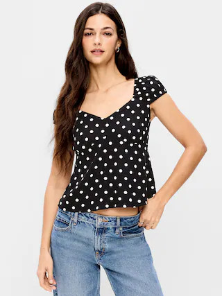 Fitted Cap-Sleeve Top | Old Navy (CA)