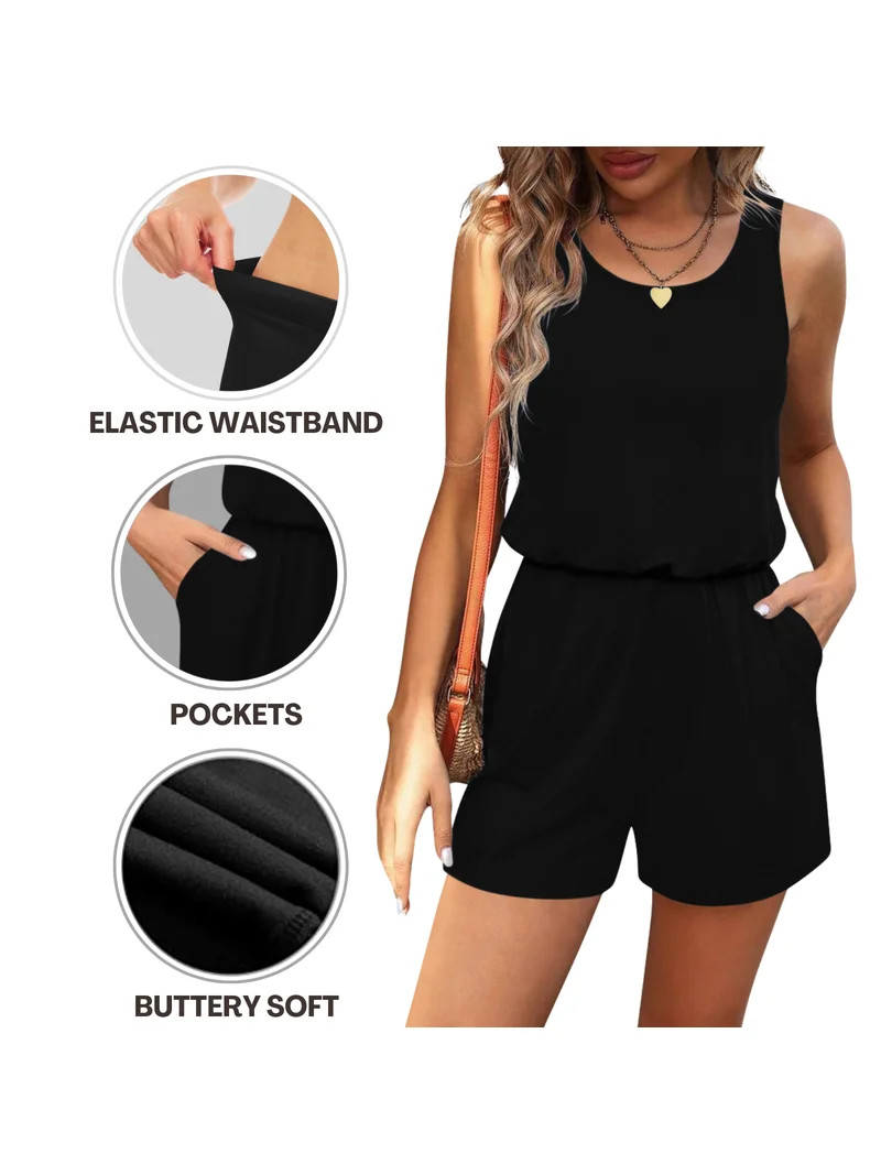 Sweet Hearts Rompers for Women- Short Jumpsuits with Pockets Casual Summer Made in USA | Walmart (US)