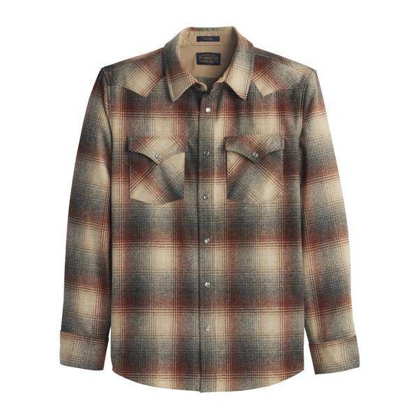 Men's Pendleton Wool Canyon Long Sleeve Button Up Shirt XLarge Red Mix/Grey Mix Ombre | Scheels Sports