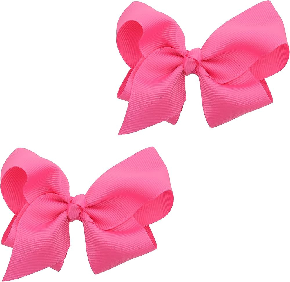 3 Inch Grosgrain Bow for Little Girls- Set of 2 (Pink) | Amazon (US)
