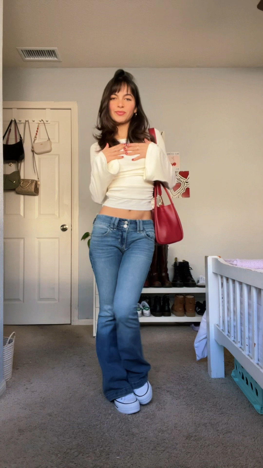 Top: cider 
Bottoms: Hollister 
Shoes: converse 
Bag: anthropology 

#LTKGiftGuide #LTKSeasonal #LTKStyleTip