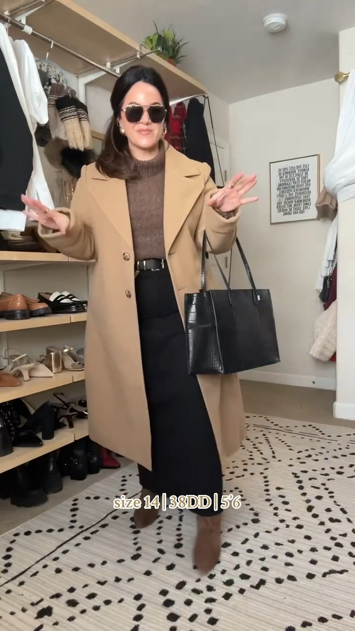 
•turtleneck Abercrombie large 
•Stretchy maxi skirt size 14 anthro 
•Belt revolve 
•knee high suede wide calf Boots tts 
•coat is river island (similar at Abercrombie) 
•tote- beis 
• earrings large circles Amazon 
•bracelet ring Amazon 
•convertible strapless bra- lane Bryant 38dd 
•sunnies Amazon 



#LTKmidsize #LTKSeasonal #LTKstyletip