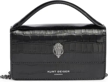Kurt Geiger London XS Bond Croc Embossed Leather Top Handle Bag | Nordstromrack | Nordstrom Rack