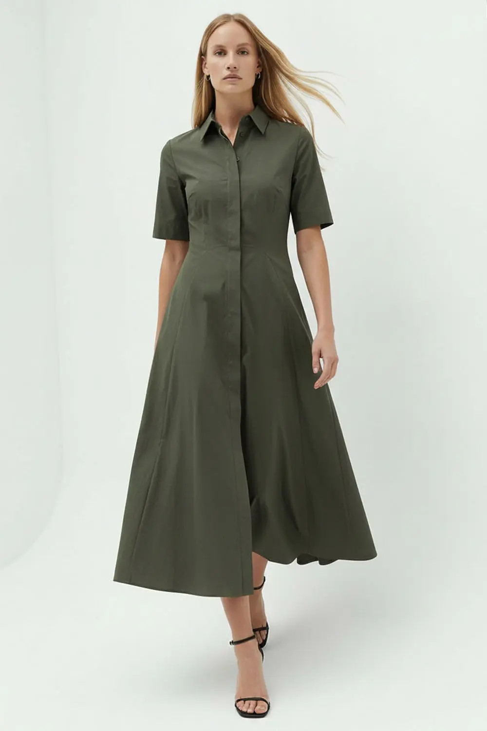 Exquise Rylie Midi Dress in Khaki at Nordstrom, Size Large | Nordstrom