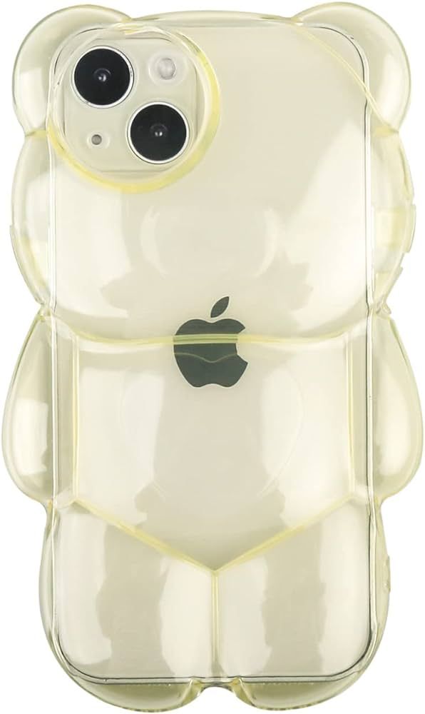 Bear Phone Case Compatible with iPhone 13 Pro Case, Cute 3D Clear Yellow Bear Case, Shockproof Kp... | Amazon (US)