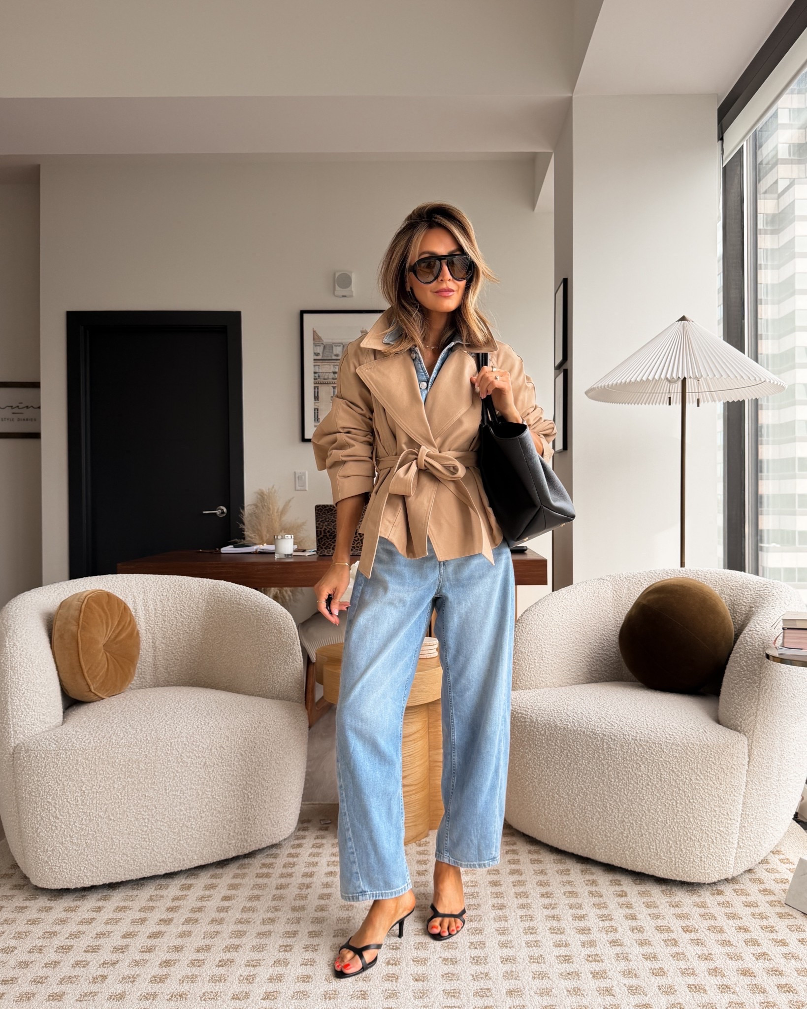 I styled the jumpsuit with a trench and black accessories for a day on the go! Jumpsuit size xs fits slightly oversized - code KARINAXSPANX for 1st time customers 

#LTKootd #LTKOver40 #LTKgrwm