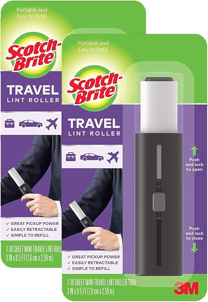 Scotch-brite Mini Travel Lint Roller, 2 Rollers | Amazon (US)