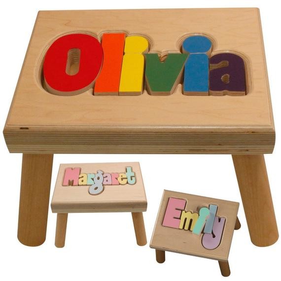 Natural Name Puzzle Stool ("FREE" Shipping) | Etsy (US)