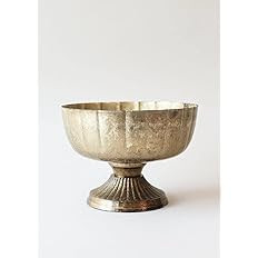 Distressed Gold Metal Compote Bowl - 5.5" Tall - Wedding, Event and Home Decor | Amazon (US)