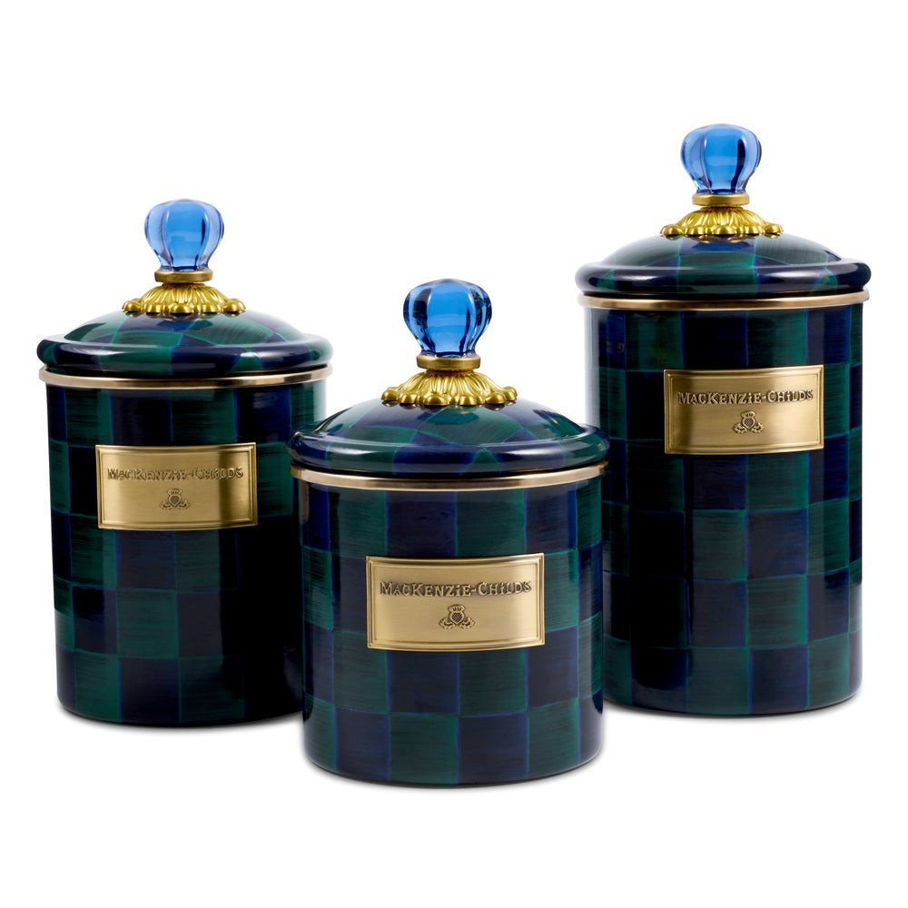 Juniper Check Canisters, Set of 3 | MacKenzie-Childs