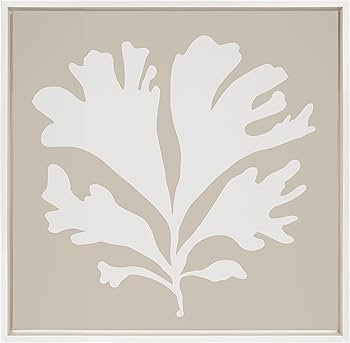 Kate and Laurel Sylvie Sophisticated Neutral Coral Beige Framed Canvas Wall Art by The Creative B... | Amazon (US)