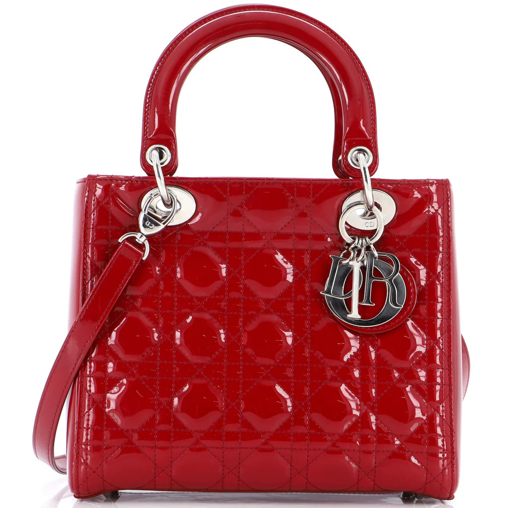 Lady Dior Bag Cannage Quilt Patent Medium | Rebag