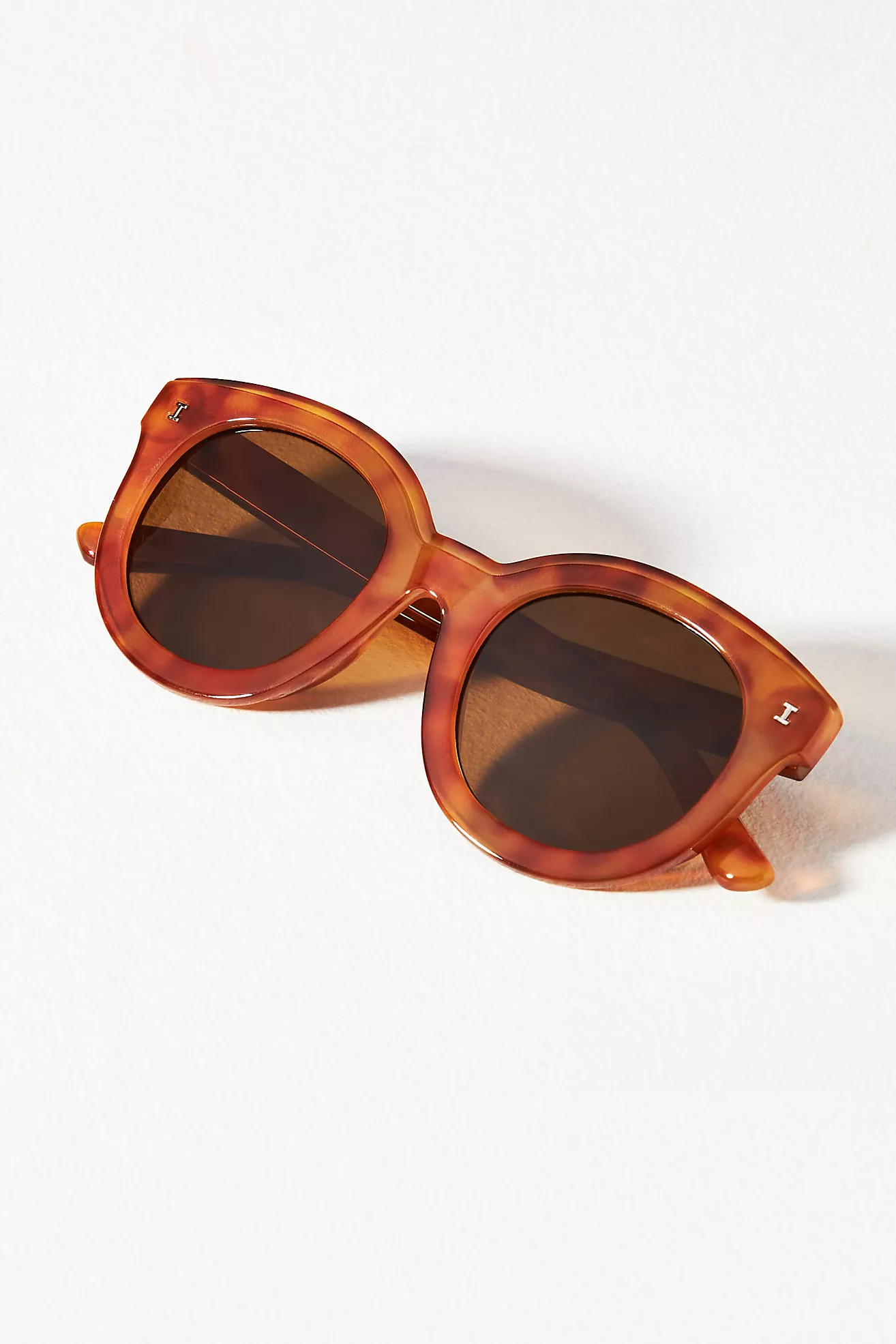 Round Chunky Tortoise Sunglasses | Anthropologie (US)