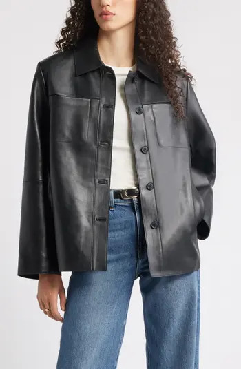 Nordstrom Leather Shirt Jacket | Nordstrom | Nordstrom
