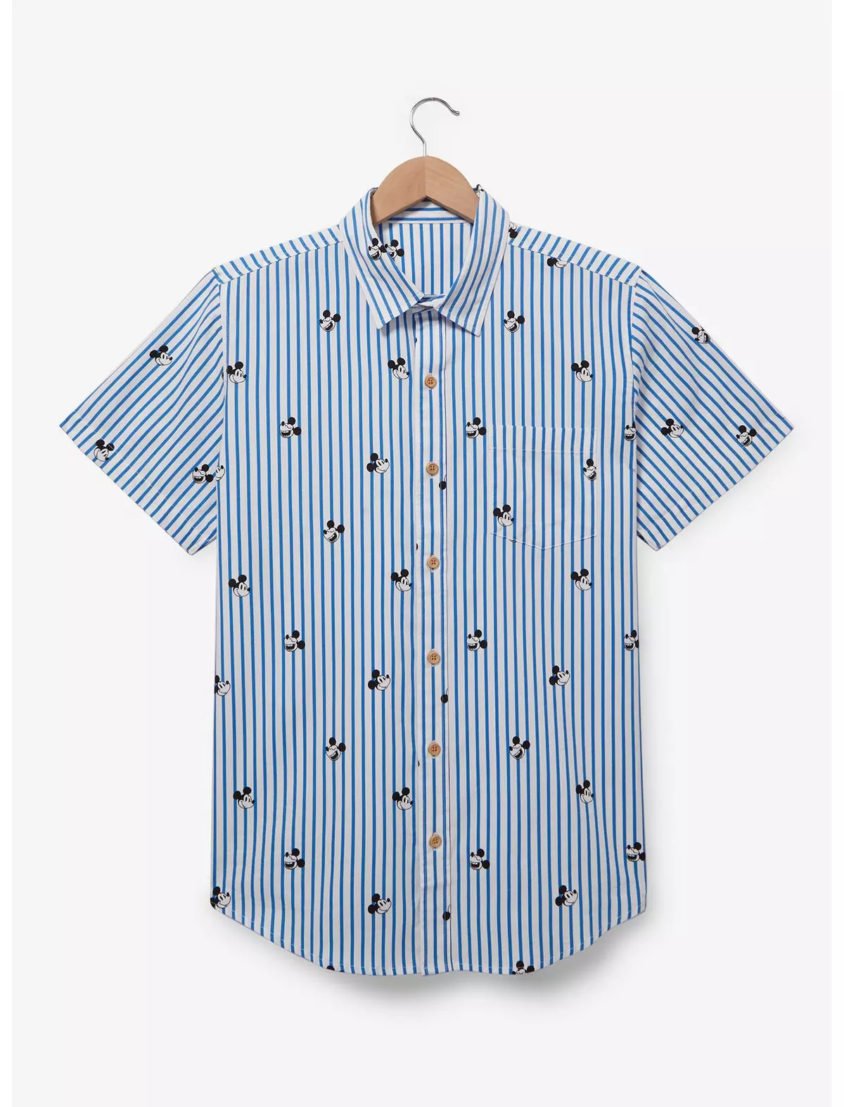 Disney Mickey Mouse Allover Print Striped Woven Button-Up - BoxLunch Exclusive | BoxLunch