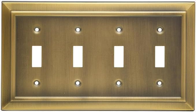 Metal Wall Plate for Electrical Outlets, Decorative Antique Brass Switch Plates Outlet Cover, Lig... | Amazon (US)