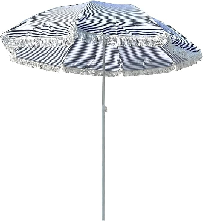 Lightweight Beach Umbrella Outdoor Garden Parasol, UV Protection UPF 50+, 2M Sun Umbrella With Ta... | Amazon (US)