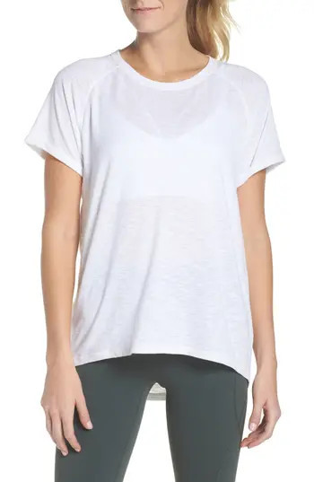 Women's Zella Back It Up Slub Tee, Size XX-Small - White | Nordstrom