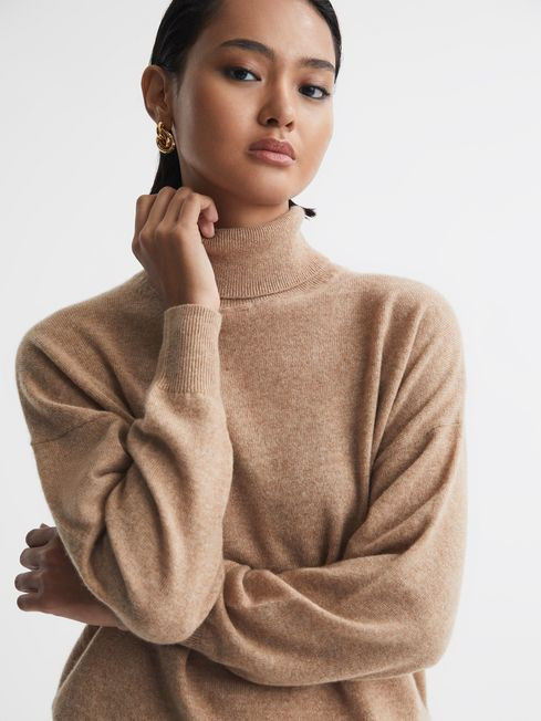 Fitted Cashmere Roll Neck Top | Reiss UK