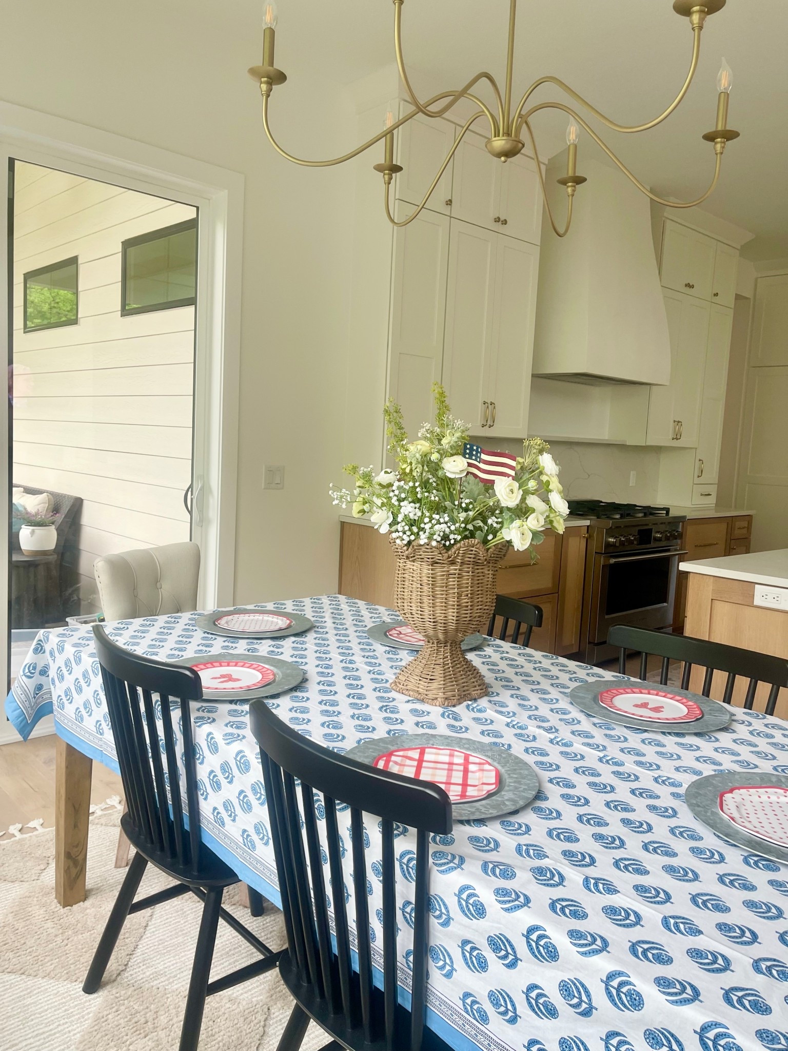 4th of July table setting decor! Black dining table chairs. 

#LTKSeasonal #LTKHome #LTKSummerEdit