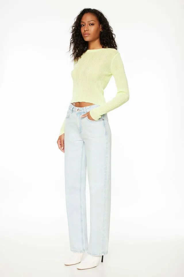 Mika Relaxed Straight Mid Rise Jeans | Dynamite Clothing