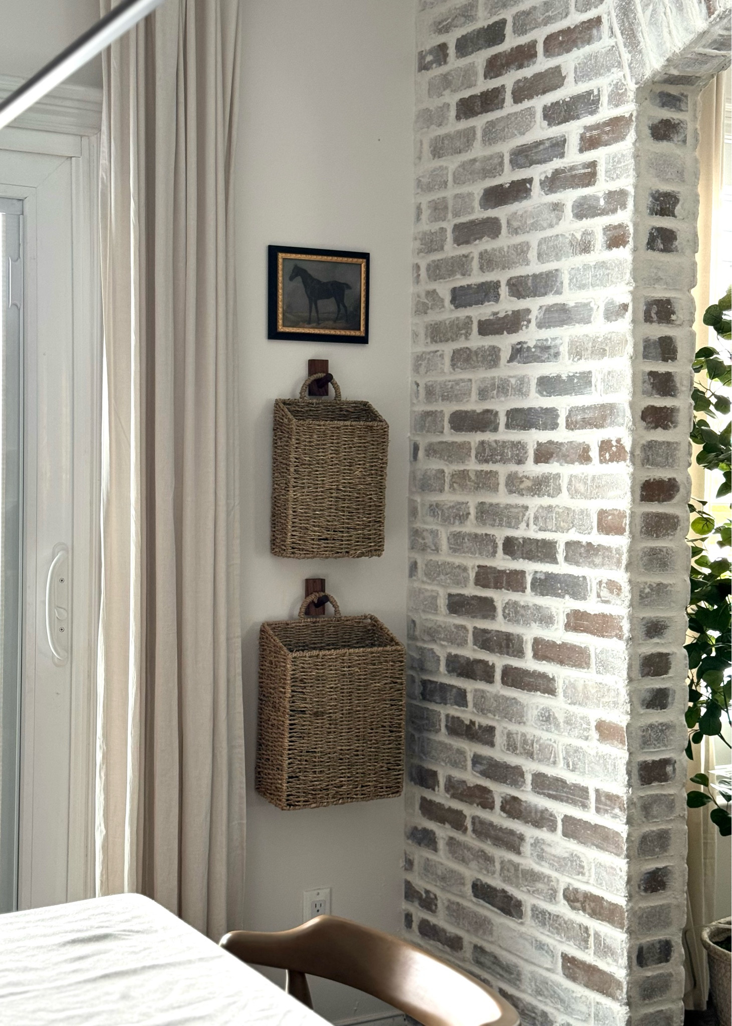 Wall basket storage and wood adhesive hooks for dog leashes etc by our doorwall. Would also be great for school papers and organizing mail! 

#LTKHome #LTKBacktoSchool #LTKStyleTip