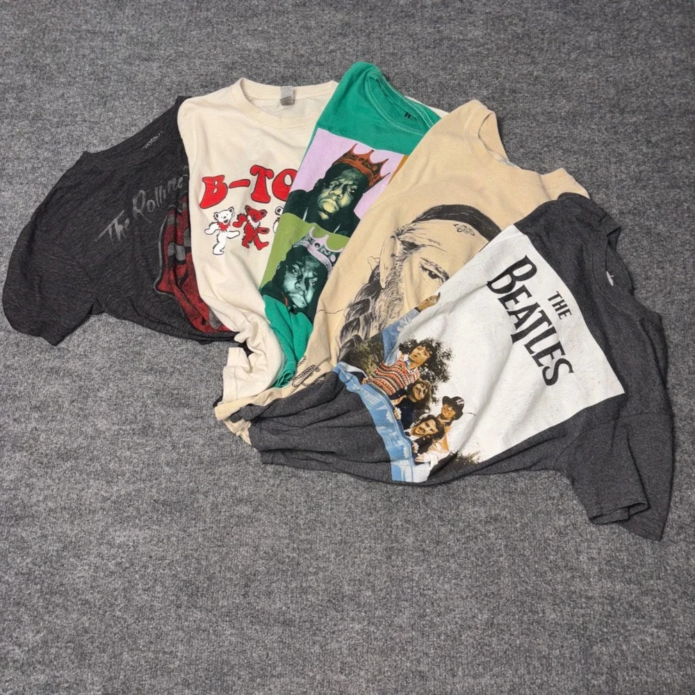 Lot 5 Band T Shirts Mens Small Rolling Stones Beatles Biggie Willie B Town Bears | Poshmark