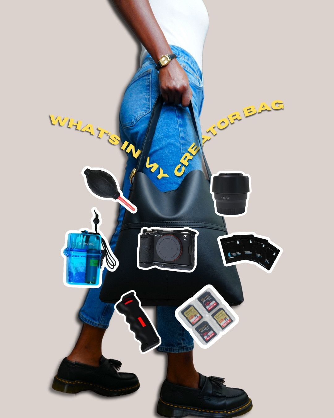 What’s in my creator bag 🎒✨

The essentials that keep me ready to shoot anywhere, anytime 📸

From my Sony setup to tiny must-haves like memory cards and lens wipes, these are the things I can’t  leave the house without!

📸 Camera: @sonyalpha 7C II
🔍 Lens: @sonyelectronics 50mm f/1.8
💡 Lighting: @smallrig.global @smallrig.us P96
🎥 Grip: Pistol Handle

and all the little lifesavers like SD cards, an air blower, & a cleaning kit.
A clean setup = crispy quality!! 

Bag: @primark — only $19 🖤
(they’re not partnered with LTK, so I wasn’t able to link this)

What’s ONE thing you always keep in your creator bag? 👇🏾

#creatortools #creatortips #amazonfind #creatorgear #budgetfinds 

#LTKFindsUnder100 #LTKFindsUnder50