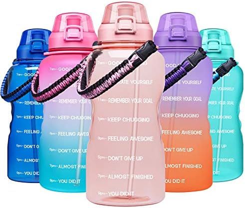 Giotto Large 1 Gallon Motivational Water Bottle with Paracord Handle & Removable Straw - Leakproo... | Amazon (US)