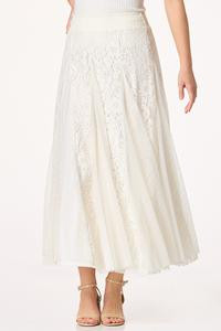 Ivory Lacy Mesh Maxi Skirt | Cato Fashions
