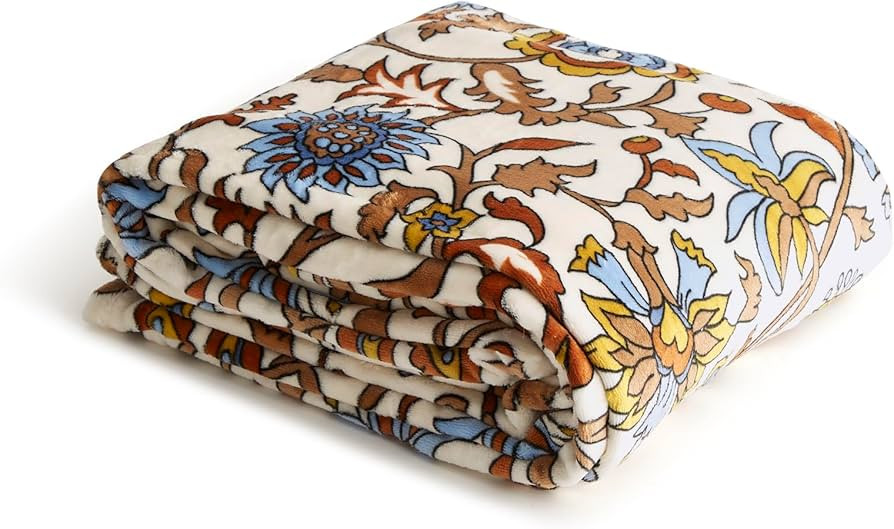 Vera Bradley Women's Fleece Oversized Throw Blanket, Marrakesh Vines Neutral | Amazon (US)