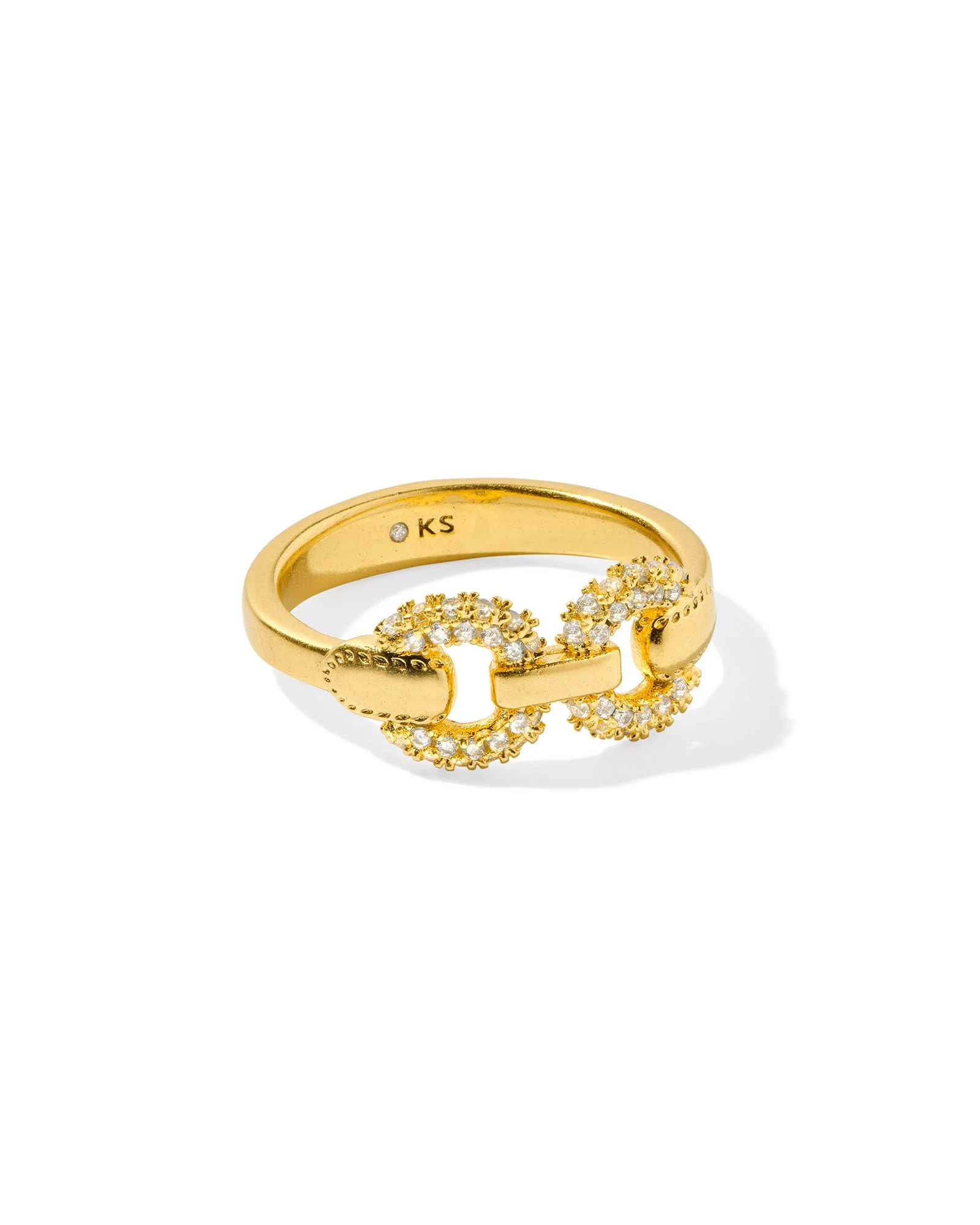 Beau Vintage Gold Pave Band Ring in White Crystal | Kendra Scott