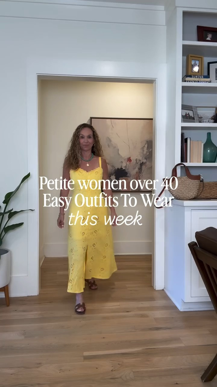 If you don’t want to think about what to wear this week, I've got you!

The perfect comfy and cute outfits to wear for petite women over 40:
1. A colorful summer dress!  This yellow eyelet is perfect to throw on and go!
2. Anything white!  White is the color of summer so white dress, white set, or a white romper like this one!
3. A maxi skirt and tank!  Bonus points if it's elastic waist and a fun pattern!!
4. Elastic waist shorts that feel like pjs and a tee!  I've had these on for days because they are so comfy!
5. A summer shorts set! This is the easiest thing to put on without any thought which I love!!
6. A graphic tee and denim shorts especially if the tee has a summer theme graphic!

To finish all these looks, add a stack of bracelets and necklaces and you are ready for the day!

Tell me which one of these you'll wear this week!  And comment week if you want the links to shop!

Whattowear petitestyle outfitformulaspetites petitestyleover40 summerstyle summeoutfitinspo summeroutfits graphictee denimshorts ginghamshorts whiteromper summerdress easyoutfits easysummeroutfits