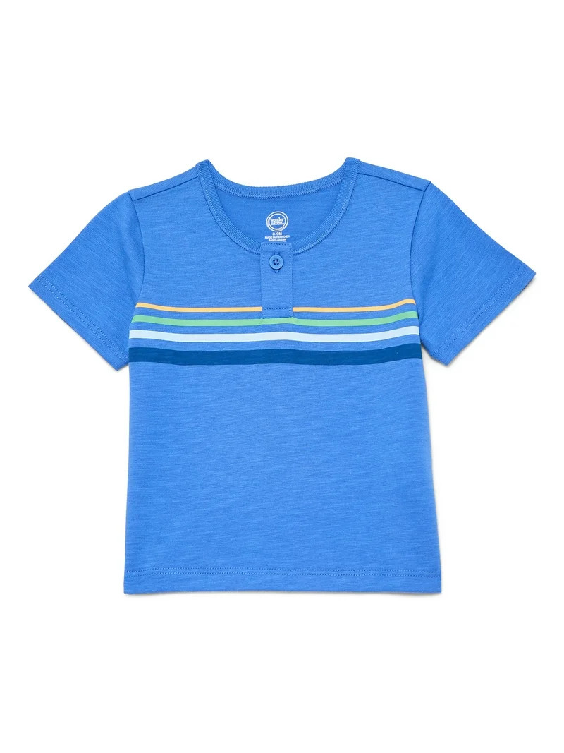 Wonder Nation Baby Boys Henley Tee with Short Sleeves, Sizes 0M-24M | Walmart (US)