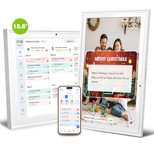 UPGRADED 15.6" Digital Calendar, Smart Touchscreen Chore Chart & Planner with Mobile Interconnection, Multi-functional Electronic Calendar for Schedule, Meal Planner, Chore Chart, Photo Display | Amazon (US)