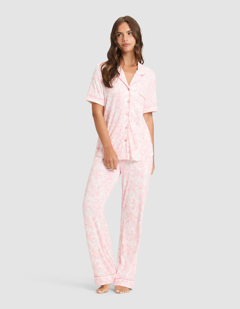 Women's Bamboo Stretch-Knit Short Sleeve & Pant Pajama Set | Cozy Earth