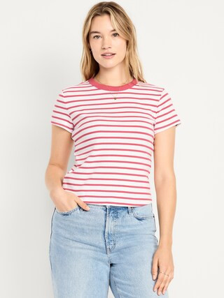 Snug Crew-Neck Ribbed T-Shirt | Old Navy (US)