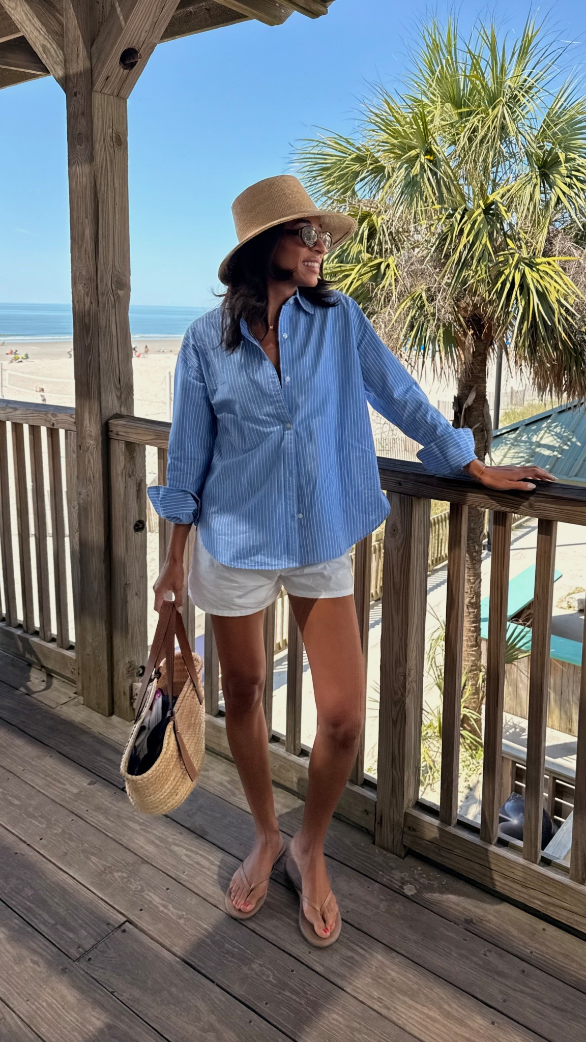 Beach day outfit! Love this vacation outfit for a casual beach look or for lake days! So perfect for July 4th too! ~40% OFF striped shirt with code AFNENA 🤩 sizing below 👇🏽 

Swim top: XS
Swim bottom: S
Shirt: XS
Shorts: S
Hat: Small 



Summer outfit
4th of July outfit
White shorts
Raffia bag
Bikini
Abercrombie code

#LTKTravel #LTKFindsUnder100 #LTKSummerEdit