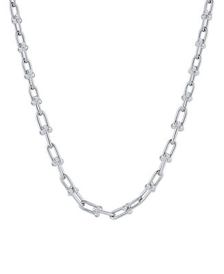 Fine Silver-Plated or 18K Gold-Plated Graduated Chain Link Necklace | Macy's