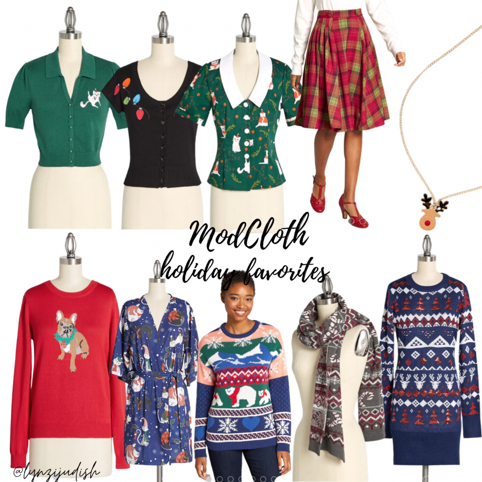 ModCloth Christmas Favorites - use my code LYNZIJUDISH for 20% off

Holiday style, holiday fashion, Christmas outfit, Christmas card cardigan, Christmas lights cardigan, cat blouse, red plaid skirt, reindeer necklace, French bulldog sweater, Christmas cat robe, Christmas sweater, fair isle scary, fair isle sweater dress, plus size fashion, plus size style, size 16 influencer 

#LTKHoliday #LTKcurves #LTKunder50