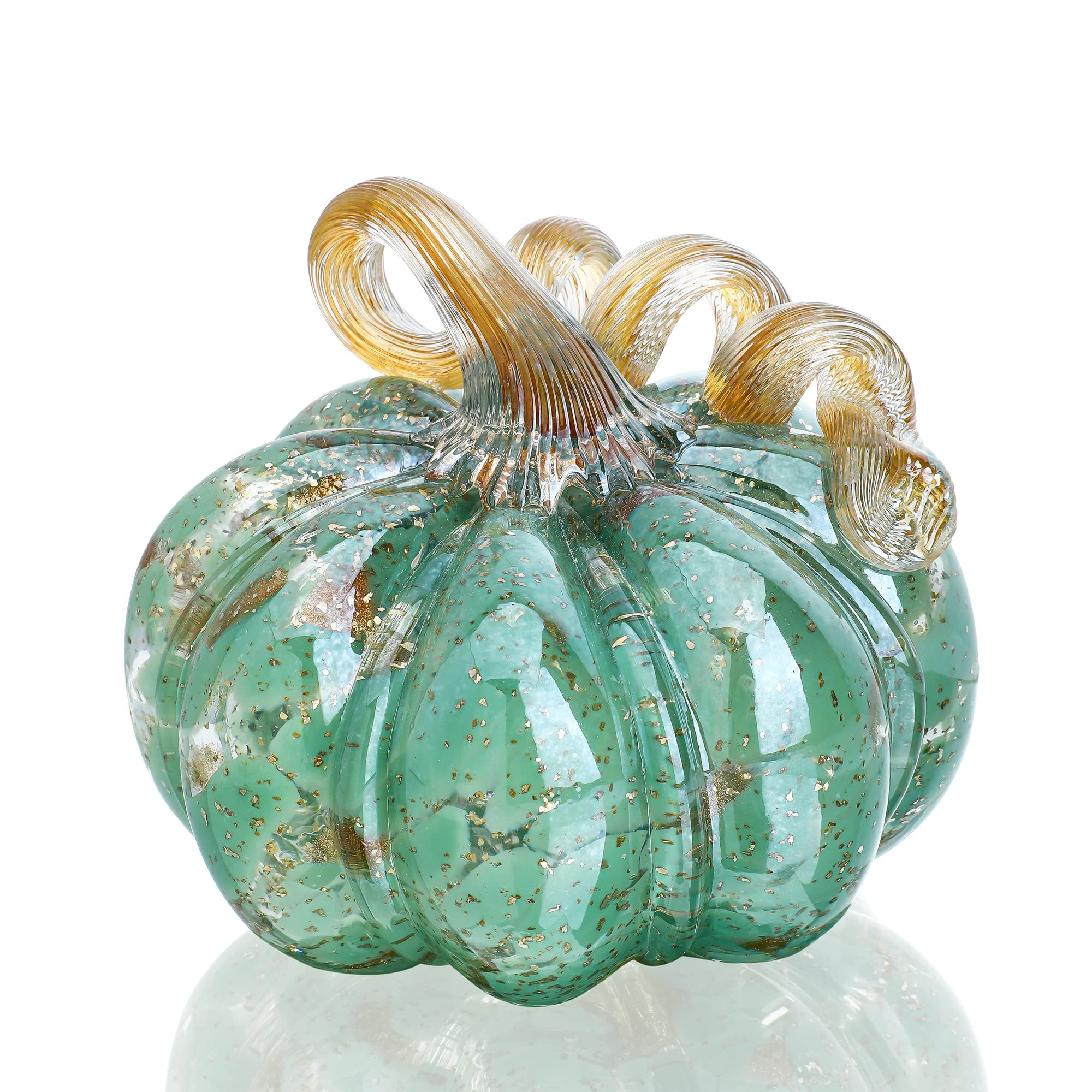 QFkris 5" Blown Glass Pumpkin Figurines - Collectibles for Halloween & Fall Decorating - Crystal ... | Amazon (US)