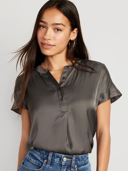 Dolman-Sleeve Satin Shirt | Old Navy (US)