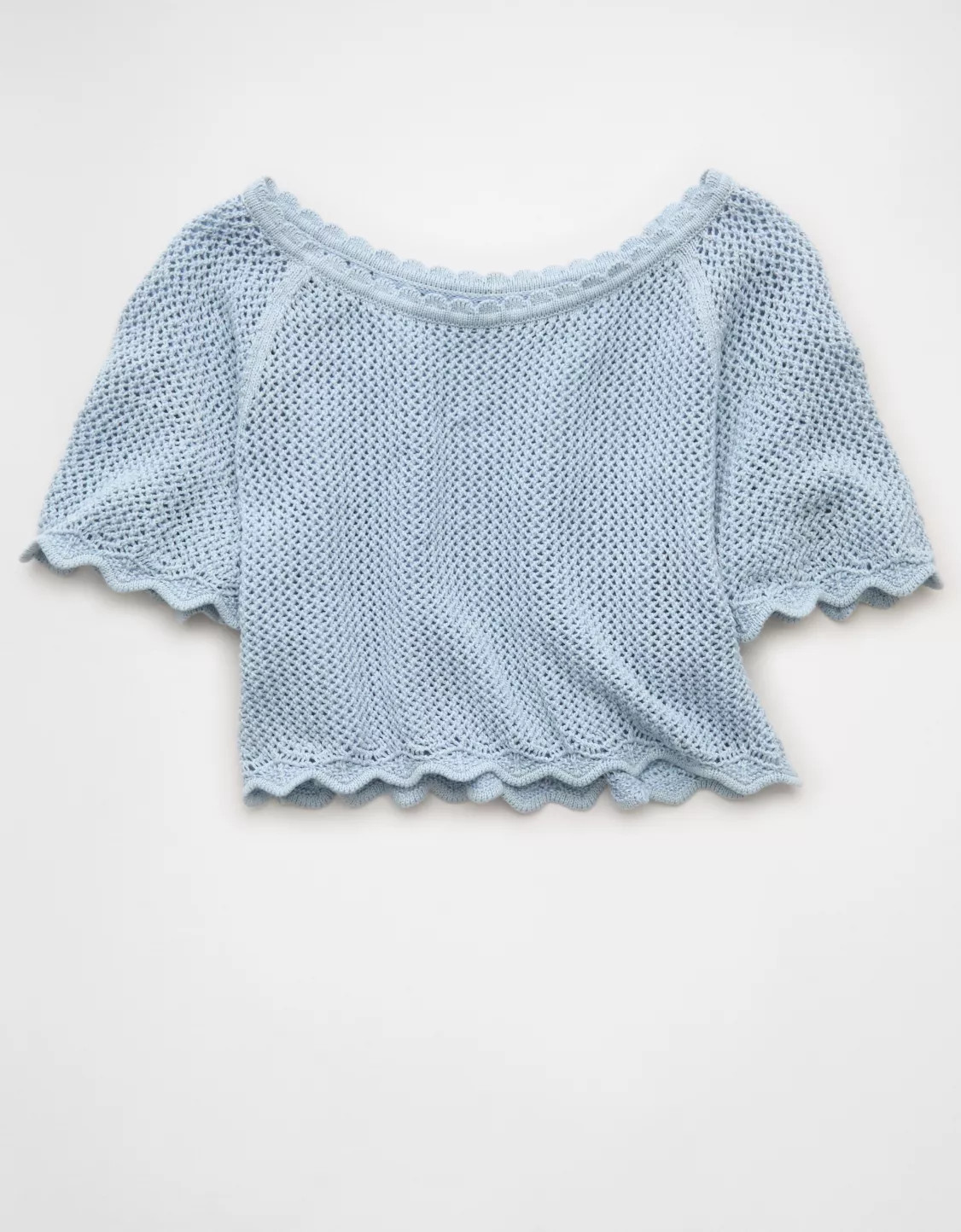 AE Off-the-Shoulder Cropped Crochet Tee | American Eagle Outfitters (US & CA)