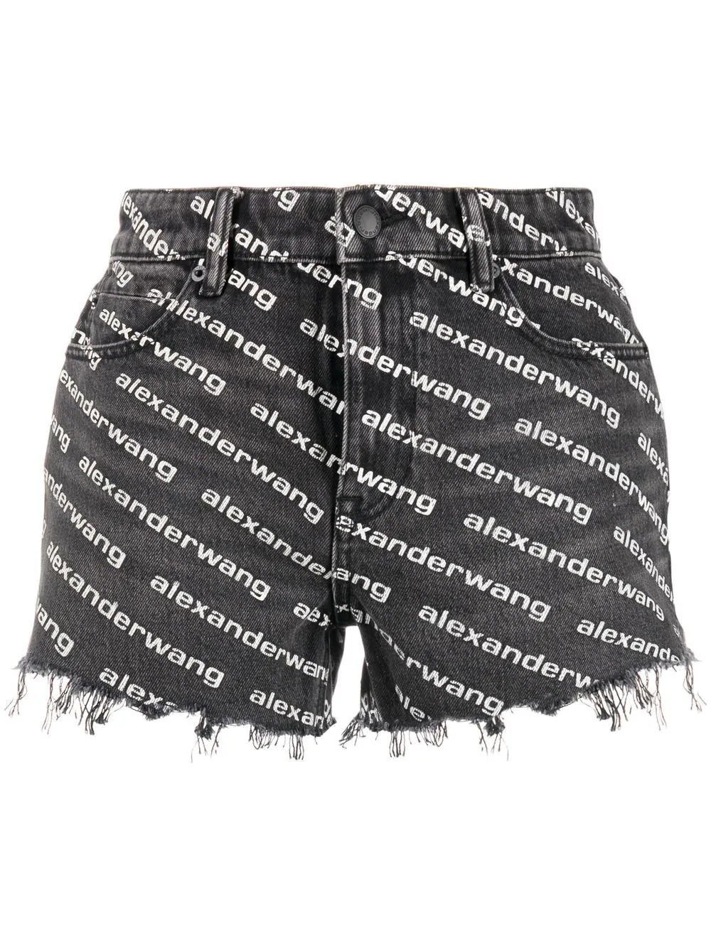Alexander Wang BITE SHORT W/ WHITE LOGO - GREY AGED/WHITE | Farfetch Global