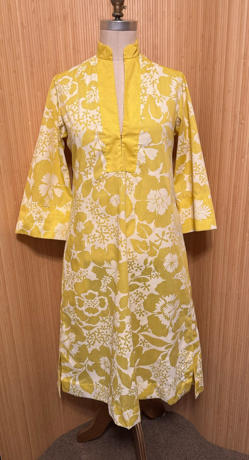 1970s Canary Yellow Caftan - Etsy | Etsy (US)