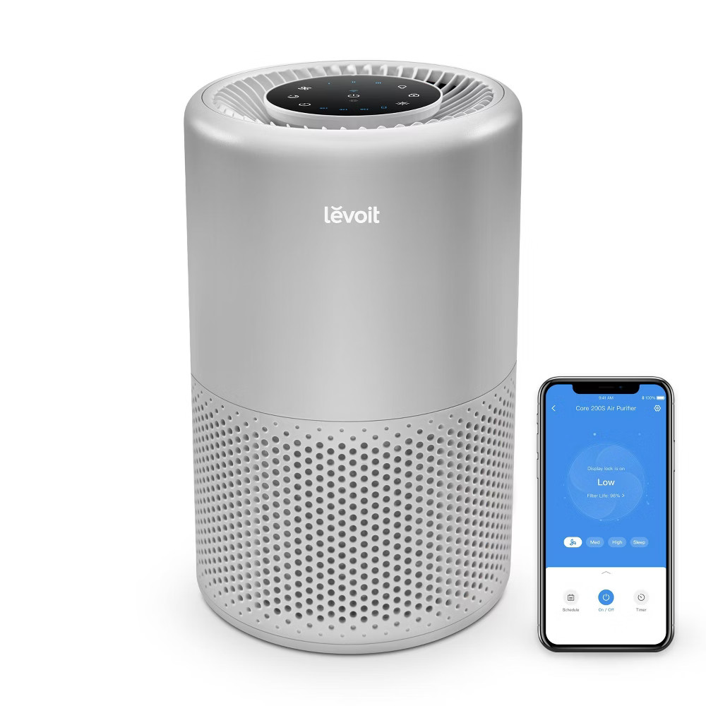 Levoit Core 200s Smart True HEPA Air Purifier Gray | Target